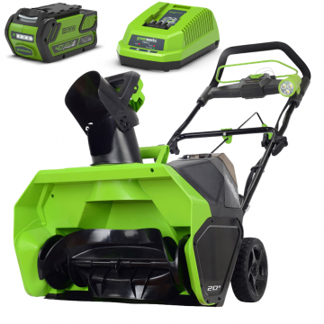 Снегоуборщик аккумуляторный Greenworks GD40SB, 40V, 51 см, бесщеточный, с 1хАКБ 5 А.ч и ЗУ